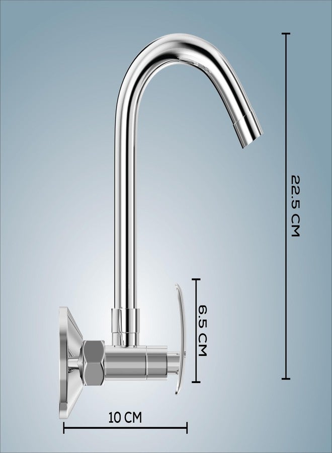 Gloxy Premium Brass 2 in 1 Hot & Cold Water Mixer Faucet with 360° Swivel Spout - Chrome Finished Heavy Wall Mount Faucet with Imperial Levers for Bathroom & Kitchen - 10 Years Warrenty - Image 2